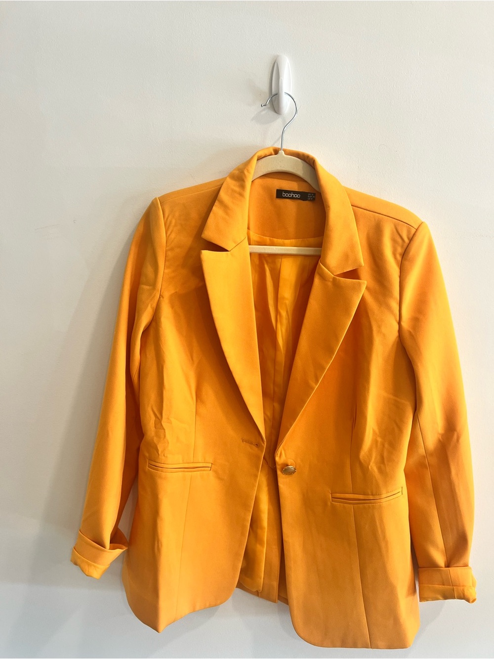 Boohoo Bright Yellow Single-Button Blazer